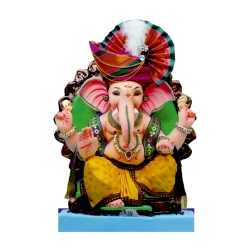Satvik Eco Friendly Shadu Clay Ganesha Idol- 21 inches (020), Made of Clay Shadu Mati