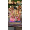 Satvik Eco Painted White Eco Friendly Clay Ganesh Idols- 12 inches (004), Made of Clay