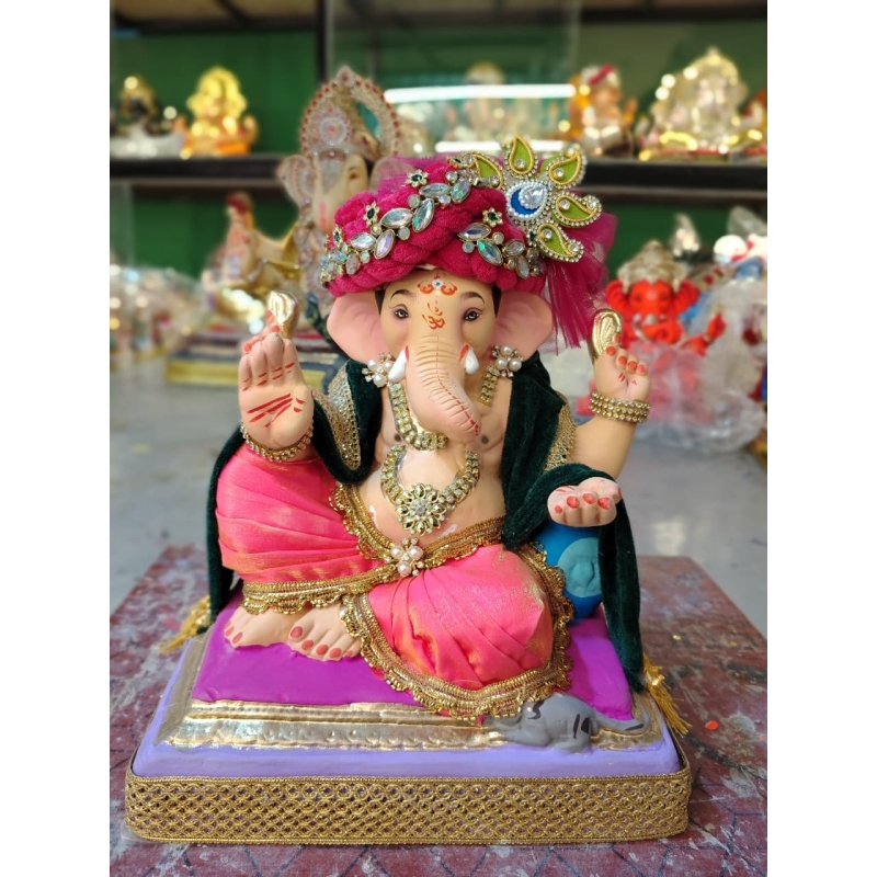 copy of copy of copy of copy of copy of copy of copy of Satvik Eco Friendly Shadu Clay Ganesha Idol- 12 inches (001), Made of Cl