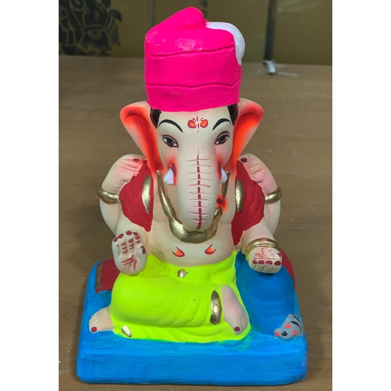 Aasan Mandi Pagdi Ganesh Idol 6 Inches